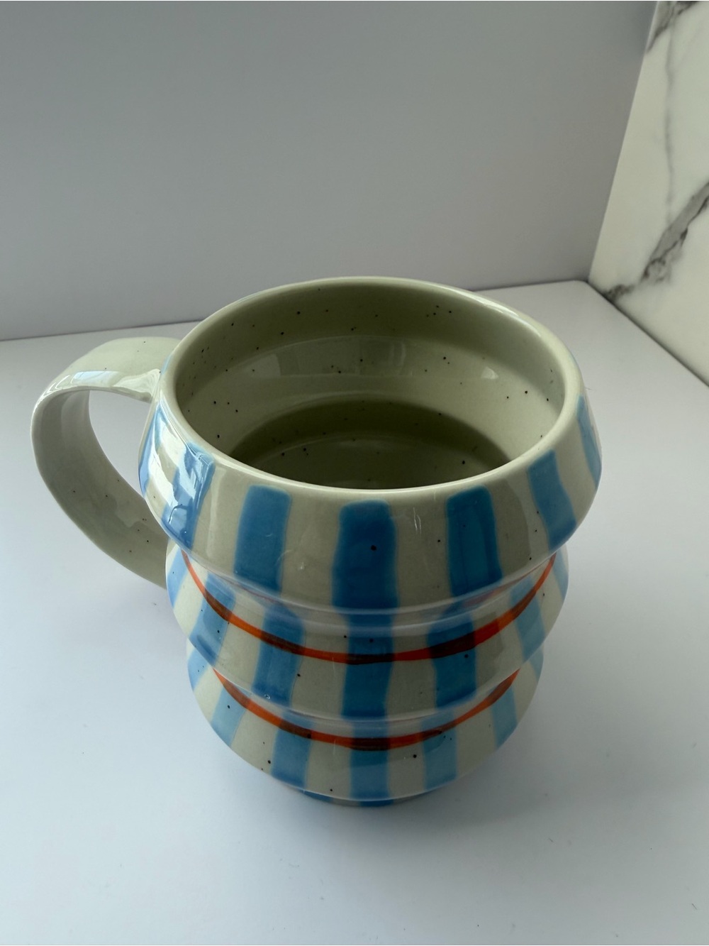 ANTHROPOLOGIE Josephine
Ceramic Mug Blue Orange & Cream - Picture 6 of 7
